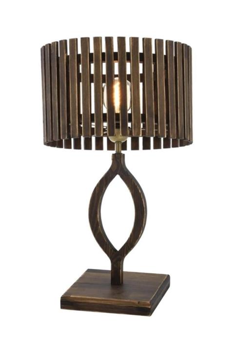 Avonni Hml-9024-1e Eskitme Kaplama Masa Lambası, E27, Metal, Ahşap, 30cm