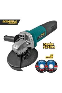 Anadolu Strong Ans1006 Devir Ayarlı Spral Taşlama 1100 Watt 125 Mm Disk Çapı 2 Adet Disk Hediye