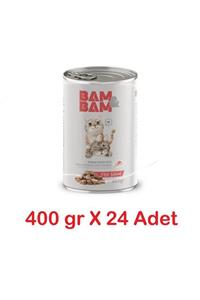 BAM&BAM Kuzu Etli Soslu Yetişkin Kedi Konservesi 400 gr x 24 Adet