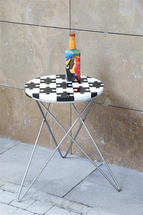 3Wdesign Krom Puzzle Mermer Sehpa