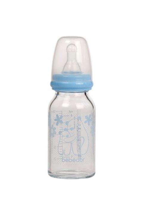 Bebedor Isıya Dirençli Cam Biberon 125ml-mavi 0+ay