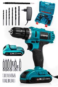 DEKOPRO POWER TOOLS Alman 36 Volt 5 Ah Darbesiz Çift Akülü Şarjlı Vidalama Matkap + 24 Parça Set