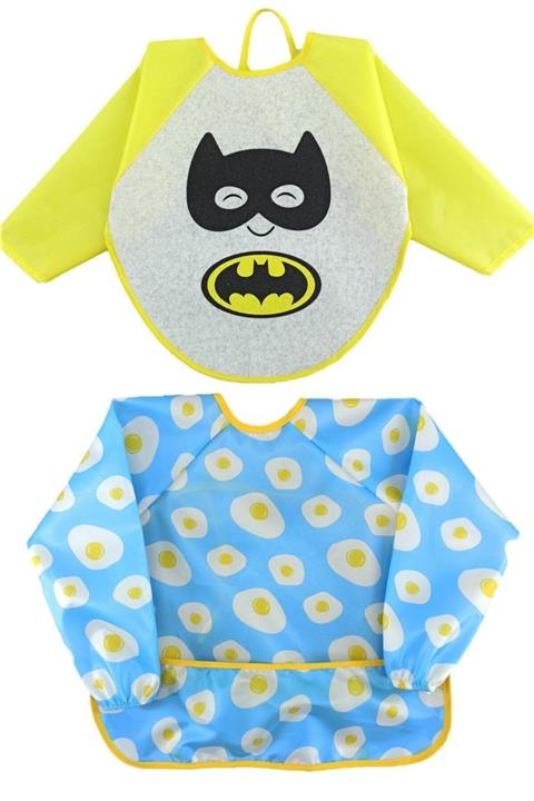 Aydınlar 6-24 Ay Kollu Mama Önlüğü Mavi Yumurta Batman