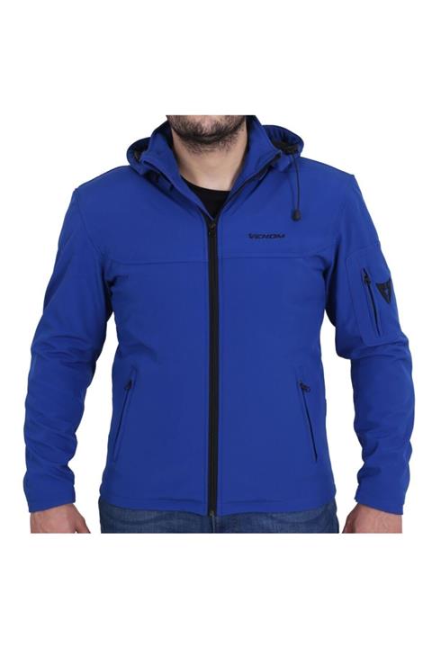 VENOM Jaws Kapşonlu/korumalı Softshell Mont (mavi)