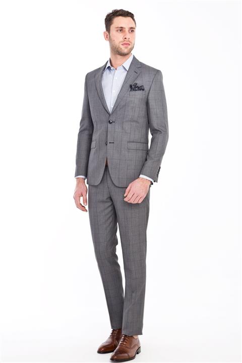 Kiğılı Regular Fit Yünlü Kareli Takım Elbise