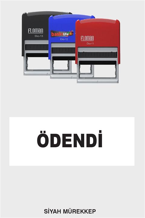 Baskı Life Hazır Ödendi Kaşesi Otomatik Kaşe Siyah Mürekkep