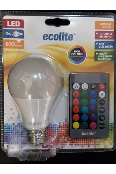 Ecolite Uzaktan Kumandalı Renk Değiştiren Led Ampul