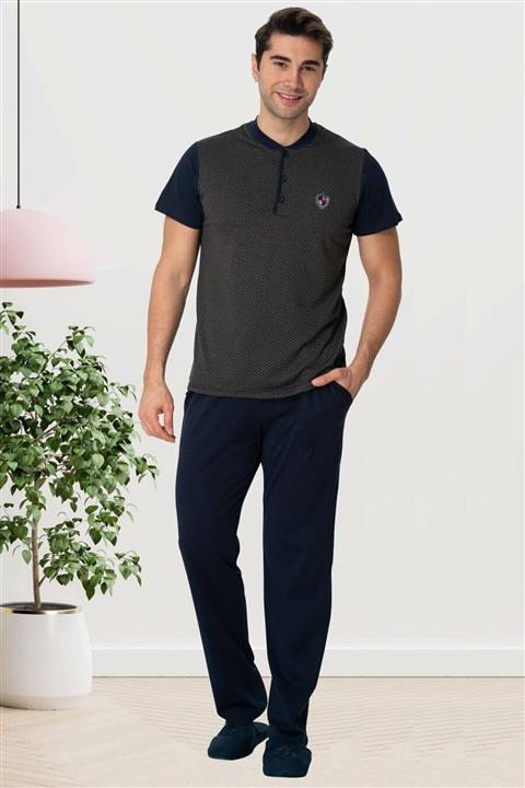 By Mecit Pijama Erkek Lacivert Büyük Beden Pijama Takımı By Mecit 2777