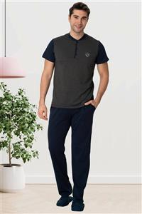 By Mecit Pijama Erkek Lacivert Büyük Beden Pijama Takımı By Mecit 2777
