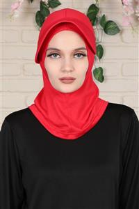 Biriz Moda Siperlikli Penye Bone Kırmızı