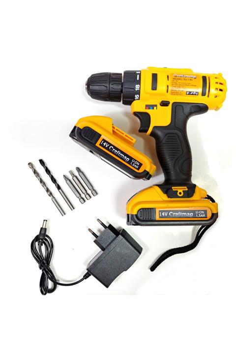 Balatli Craftmag 14v Çift Akülü Şarjlı Matkap Seti