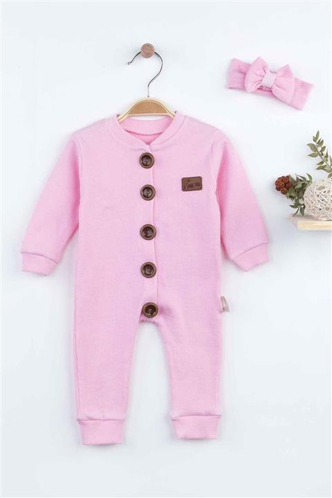 Modakids Kız Bebek Pembe Bandanalı Tulum