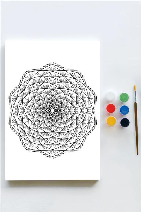 Postermanya Mandala Tuval Kanvas Tablo Boyama Hobi Seti 5 (50x70cm)