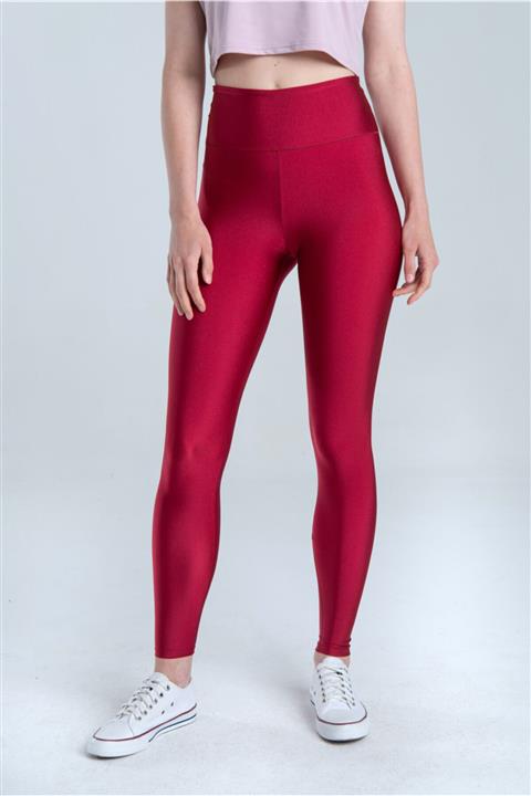 Vienfit Kadın Yüksek Bel Yarı Parlak Tayt Vişne - Glow Serisi