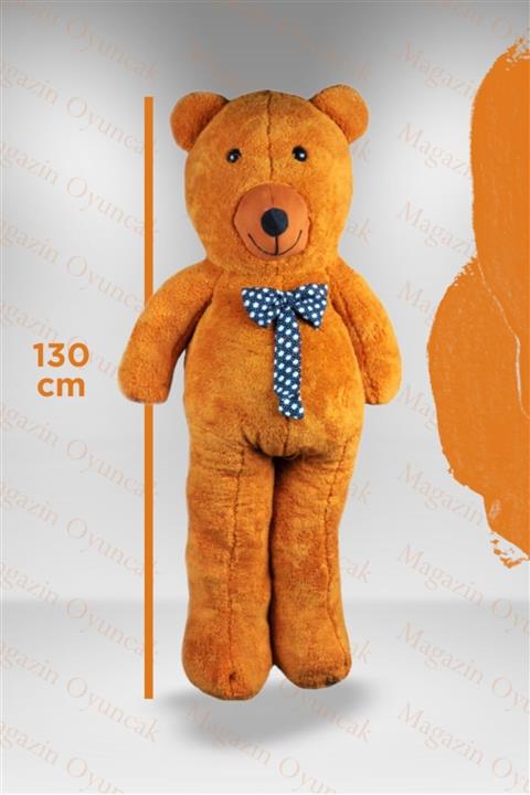 MAGAZİN OYUNCAK 130 cm Büyük Sevimli Papyonlu Kahverengi Peluş Ayıcık Oyuncak