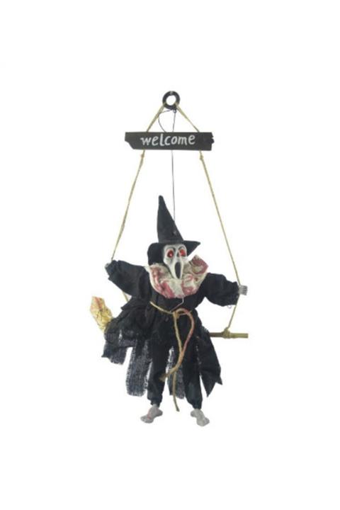 LAUREL DREAM Halloween Sensörlü Sesli Işıklı Welcome Iskelet Siyah