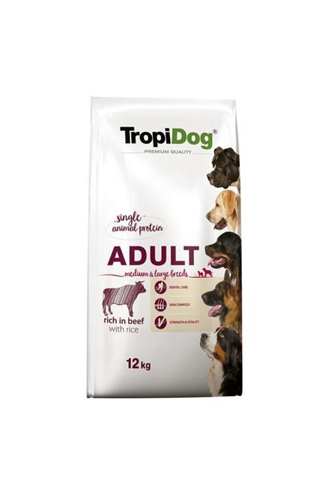 TROPİDOG Sığır Etli Yetişkin Köpek Maması Medium Large 12 kg