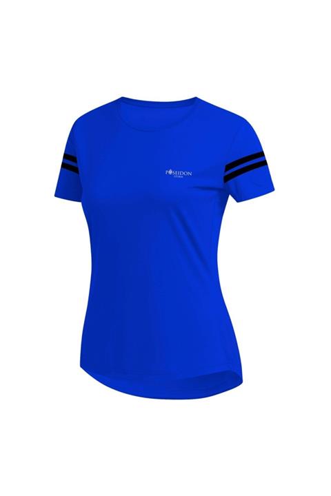 POSEIDONSTORM Büyük Beden Kadın Mavi Günlük Sporcu Tişörtü 4xl-8xl - Koldan 2 Bant - M4