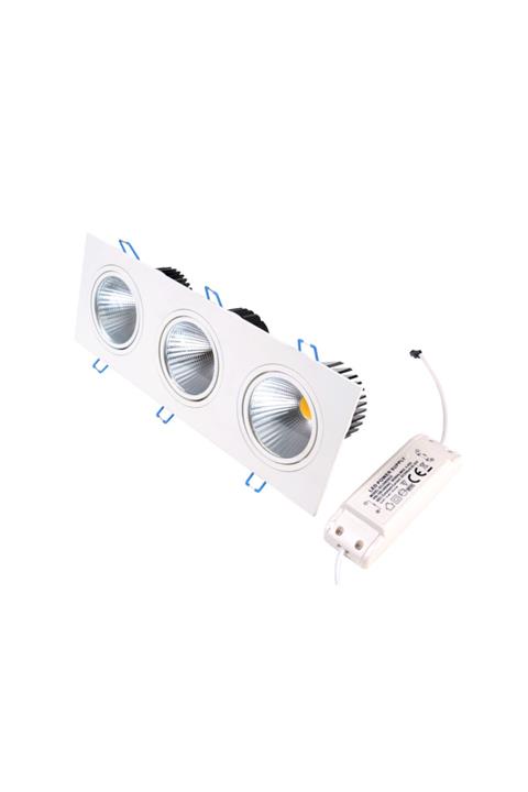 Horoz 3x10 Watt Cob Led Spot, Beyaz Işık 30 Watt Hareketli Spot Güçlü Parlak Işık