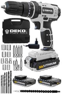 DEKOPRO POWER TOOLS Alman 58 V 5 Ah Çift Akülü Bakır Sargılı Vidalama Matkap G58 24 Parça Set