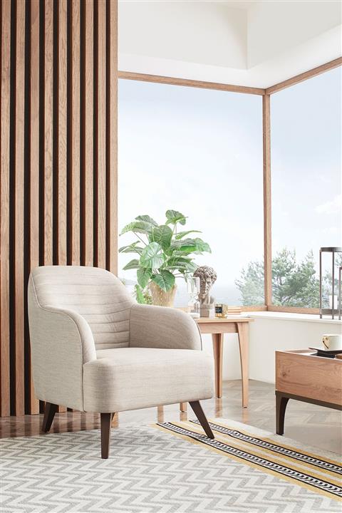 Enza Home Sona Berjer (açık Krem - Keten Desenli Kumaş)