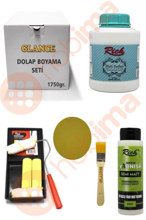 Rich Glance Dolap Boyama Seti Multi Surface 1750 gr (Antik Beyaz)genel Amaçlı Boyama Seti