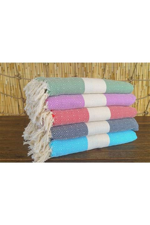 KISAYOL 2'li Elmas Peştemal %100 Pamuk 100x180 Plaj Havlusu Hamam Ve Dekoratif Örtü