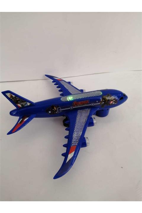 AVENGERS Oyuncak Pilli Sesli Işıklı Uçak (mavi)