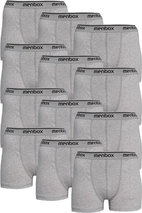 NACAR STORE Erkek Menbox Gri Likralı Pamuklu Boxer 12'li Paket
