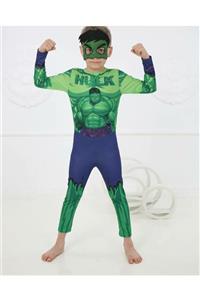 Jelibon Unisex Çocuk Yeşil Hulk Adam Kostüm ve Maske