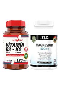 FLX Magnesium Malat 90 Tablet & Nevfix Vitamin D3-k2 120 Tablet