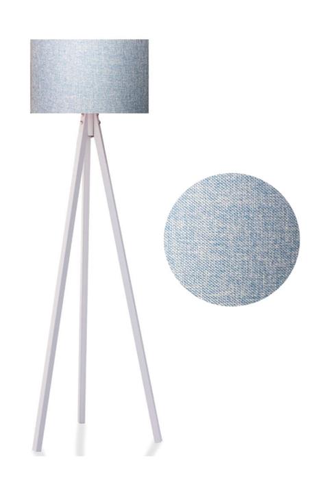 YGM 3 Ayaklı Kumaş Abajur  Mavı-byz