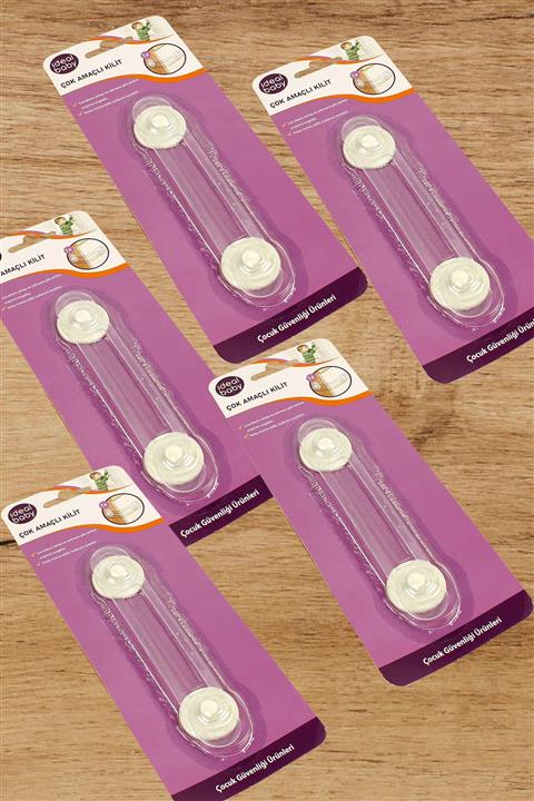 Kare Dekor 5' Li Set Çok Amaçlı Elastik Çocuk Güvenlik Kilidi 17cm