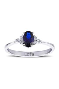 Lova Pırlantalı Oval Safir Yüzük - 1020230