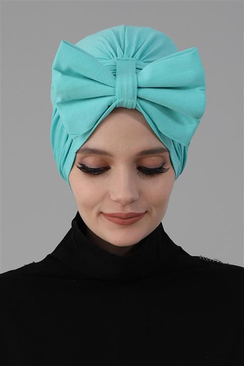 Biriz Moda Dev Fiyonklu Bone Turkuaz