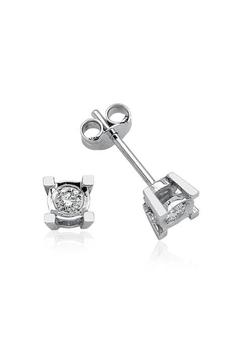 Barok Diamond Barok Pırlanta Tektaş Efektli Küpe 0.10 Ct. 14k