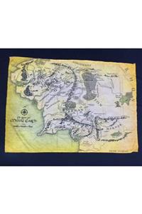 ZID Yüzüklerin Efendisi Lord Of The Rings Orta Dünya Harita Middle Earth Map Bayrak Poster 140 Santim