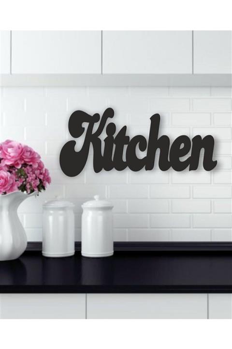 AA Shop Siyah Kitchen Dekoratif Ahşap Duvar Yazısı Mutfak Dekoru