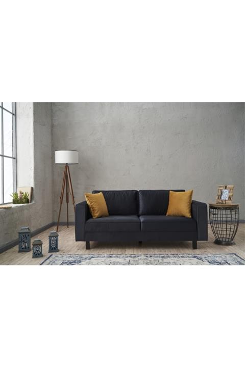 Evdebiz Kale Serisi Ikili Koltuk Kadife Antrasit