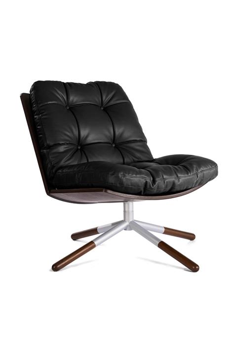 Ron Denis Koltuk Ceviz -Suni Deri Siyah