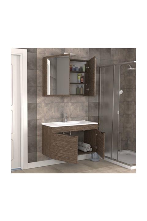 BIANI Fix Loft 100 Cm Banyo Dolabı Renk Aybe Kahve