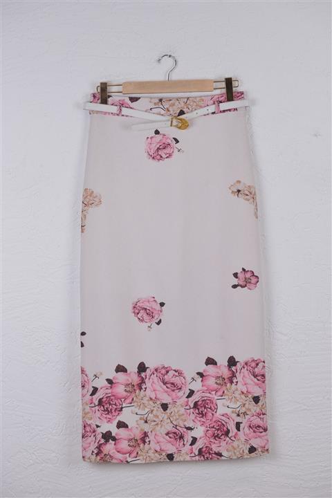 TRENDPARK Kadın Çicek Desen Premıum Etek