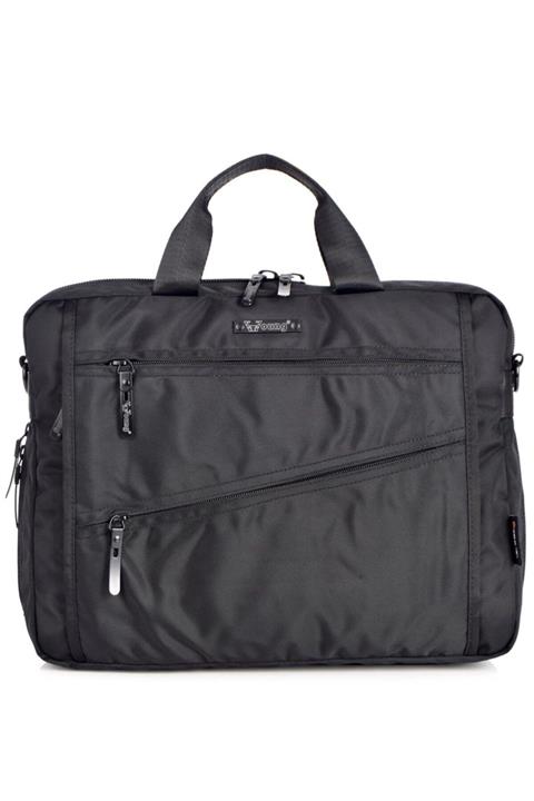 YOUNG 71352 Unisex Laptop Bölmeli Sırt Ve Omuz Askılı Evrak Çantası Siyah
