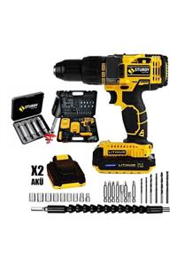 Sturdy Power Tools 36v 5ah Lıon F1 Seri Çift Akülü Vidalama Metal Şanzuman Darbeli 27 Parça Uç Setli+bozuk Vida Cıkarcı