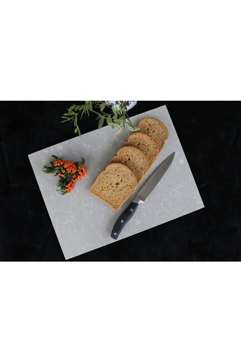 3Wdesign Mermer Quartz Tundra Gri Kesme Ve Sunum Tablası