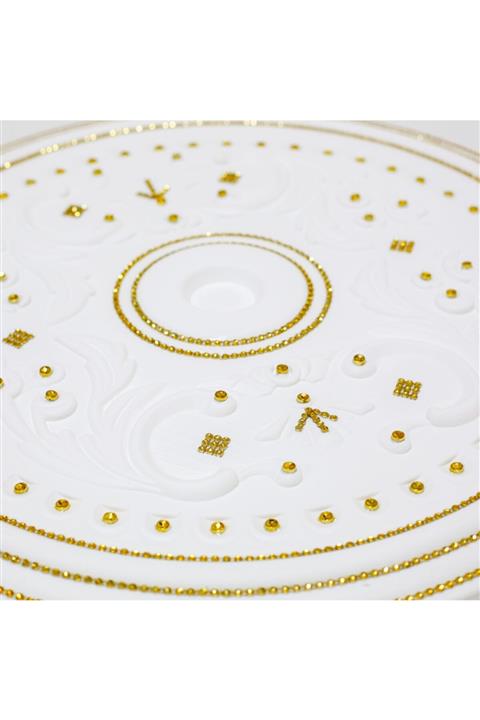 yeditepe osmanlı Çiçek Desenli Stopiyer Taşlı Tavan Lamba Göbeği 55 cm