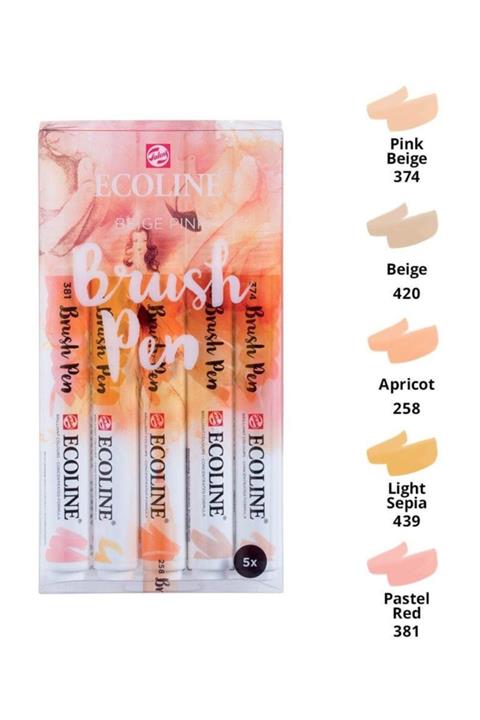 Talens Ecoline Brush Pen Fırça Uçlu Kalem 5 Renk Set BEIGE PINK
