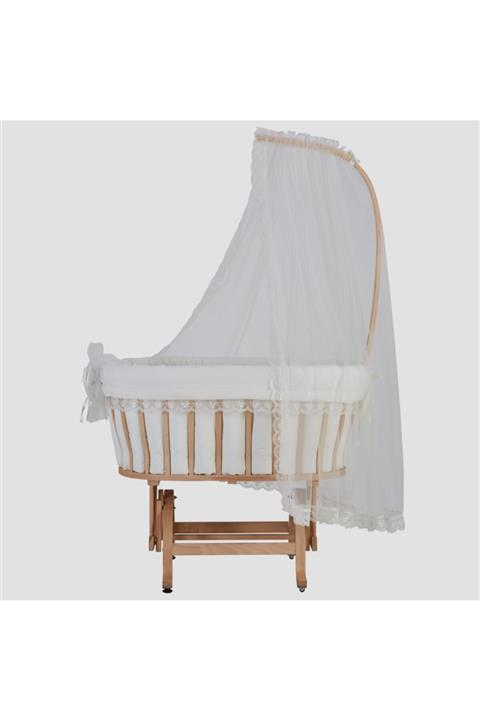 G&G baby Sepet Beşik Için Krem Cibinlik Tülü Fransız Güpürlü Ve Metal Cibinlik Akısı