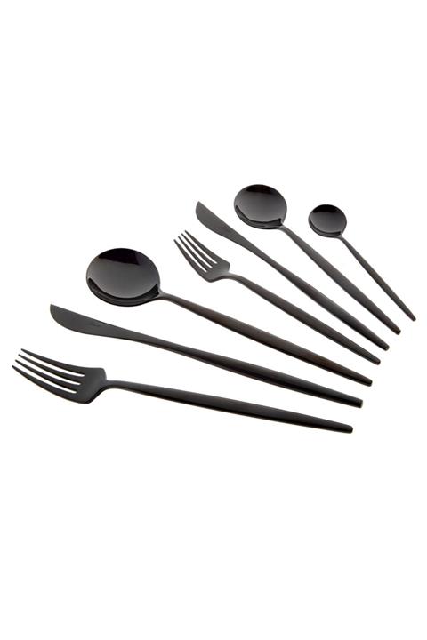 Jumbo 9000 Titanyum Siyah 84 Parça 12 Kişilik Çatal Kaşık Bıçak Seti