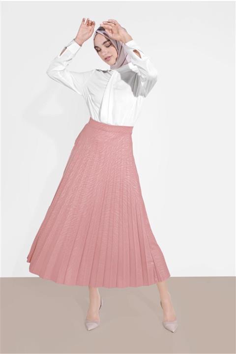 TRENDTESETTÜR Kadın Gül Piliseli Desenli Etek 8161